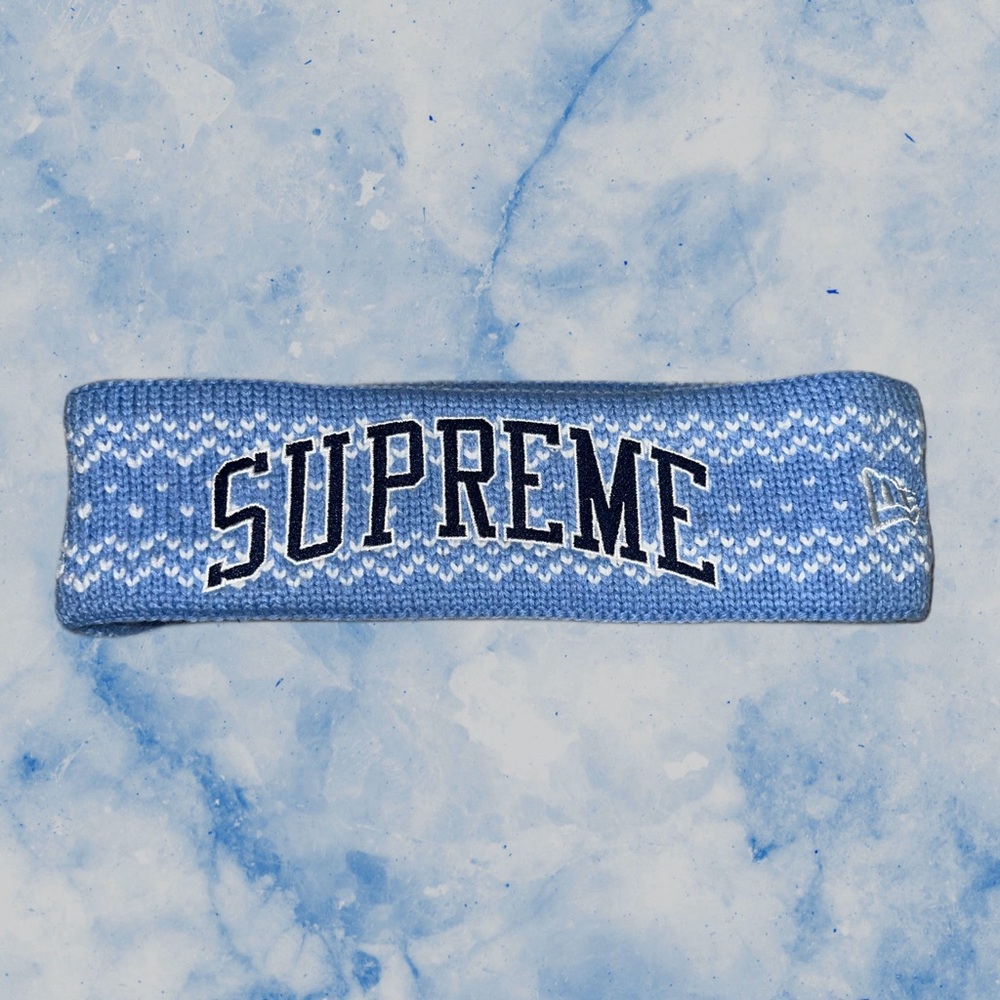 Supreme New Era Arc Logo Headband (FW17) Light Blue